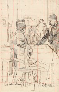 「ラベルアライアンス」（紙にグラファイトを付けたペンとインク） 作： Walter Richard Sickert